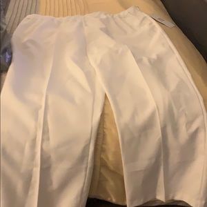 Wide leg polyester pants .